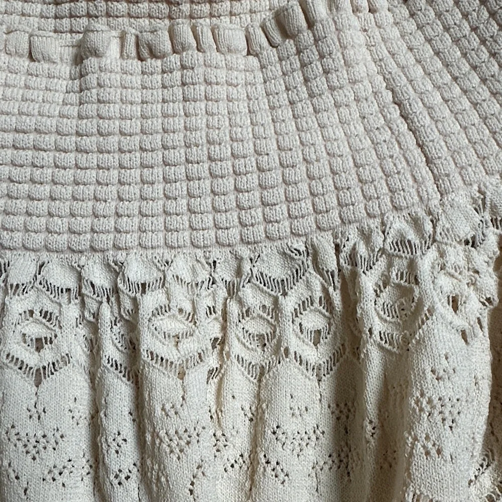 Zara Ivory Lace Knit Blouse